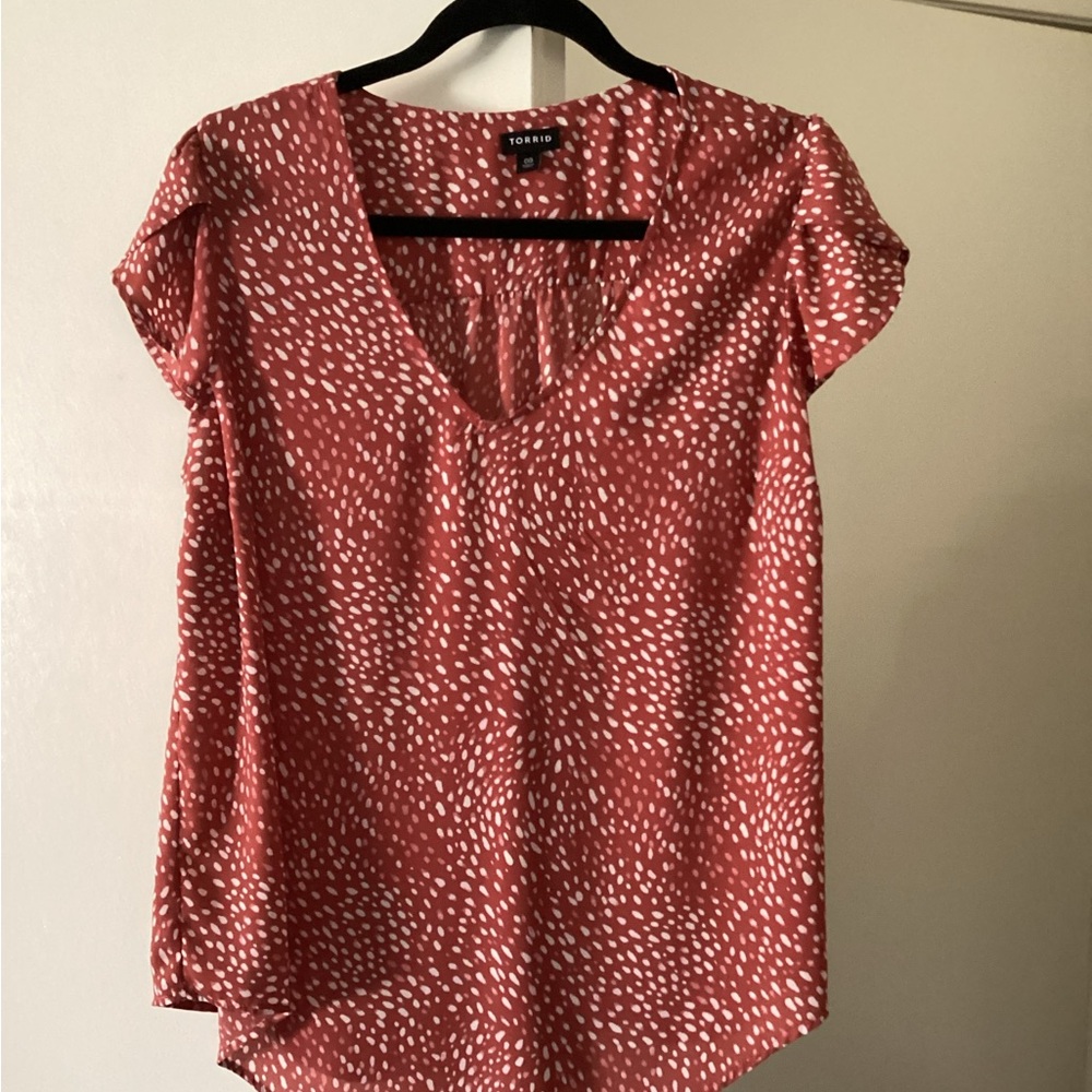 Torrid Red Polka Dot Blouse